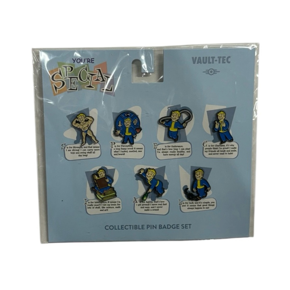 Fallout Vault-Tec You’re special 7 piece collectible in badge set new in package